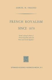 Cover von French Royalism Since 1870