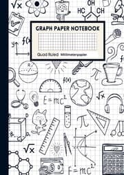 Cover von Mathematik Notizbuch Graphisches Papier Notizbuch Notizbuch aus Millimeterpapier - 1/2 Zoll große Quadrate