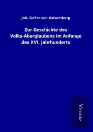 Cover von Zur Geschichte des Volks-Aberglaubens im Anfange des XVI. Jahrhunderts