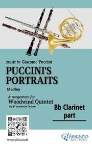 Cover von Bb Clarinet part of 'Puccini's Portraits' for Woodwind Quintet