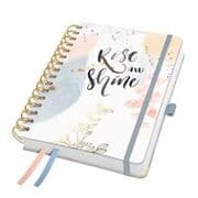 Cover von Spiral-Kalender Jolie 2027, ca. A5, rosé, grau, apricot, gold
