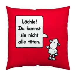 Cover von Baumwollkissen 'Lächle! Du kannst sie nicht alle töten'