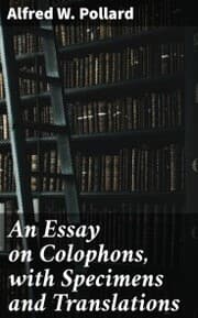 Cover von An Essay on Colophons, with Specimens and Translations