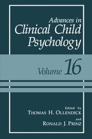 Cover von Advances in Clinical Child Psychology 16