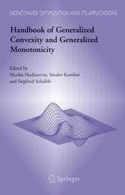 Cover von Handbook of Generalized Convexity and Generalized Monotonicity