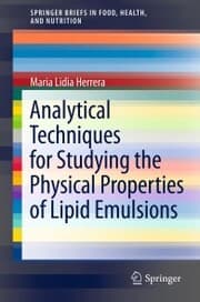Cover von Analytical Techniques for Studying the Physical Properties of Lipid Emulsions
