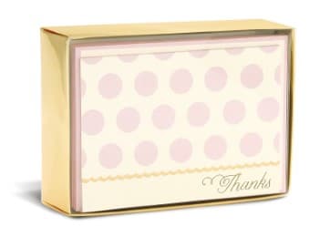 Cover von Boxed Notes: Blush Dots - Gruß- und Geschenkkartenbox mit Kuverts: Rosa Punkte
