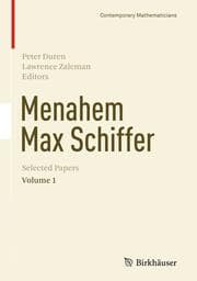 Cover von Menahem Max Schiffer: Selected Papers Volume 1