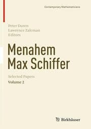 Cover von Menahem Max Schiffer: Selected Papers Volume 2