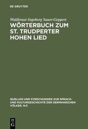 Cover von Wörterbuch zum St. Trudperter Hohen Lied
