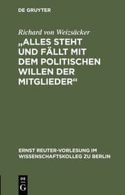 Cover von 'Alles steht und fällt mit dem politischen Willen der Mitglieder'