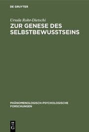 Cover von Zur Genese des Selbstbewußtseins
