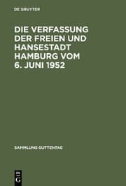 Cover von Die Verfassung der Freien und Hansestadt Hamburg vom 6. Juni 1952