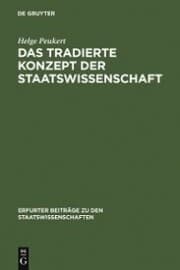 Cover von Das tradierte Konzept der Staatswissenschaft