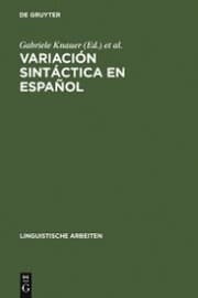 Cover von Variación sintáctica en español