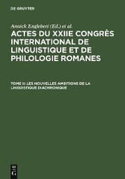 Cover von Les nouvelles ambitions de la linguistique diachronique