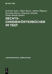 Cover von Rechtschreibwörterbücher im Test