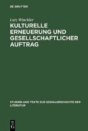 Cover von Kulturelle Erneuerung und gesellschaftlicher Auftrag
