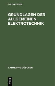 Cover von Grundlagen der allgemeinen Elektrotechnik