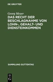 Cover von Das Recht der Beschlagnahme von Lohn-, Gehalt- und Diensteinkommen