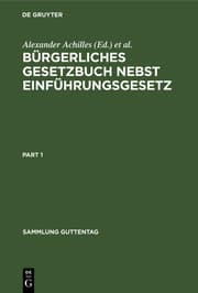 Cover von Bürgerliches Gesetzbuch nebst Einführungsgesetz
