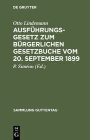 Cover von Ausführungsgesetz zum Bürgerlichen Gesetzbuche vom 20.September 1899