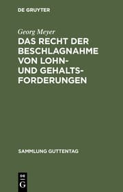 Cover von Das Recht der Beschlagnahme von Lohn- und Gehaltsforderungen