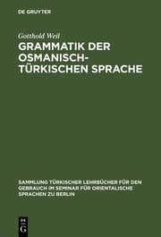 Cover von Grammatik der osmanisch-türkischen Sprache