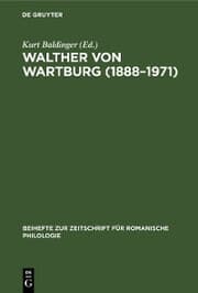Cover von Walther von Wartburg (1888-1971)