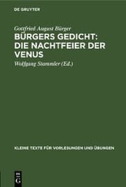 Cover von Bürgers Gedicht: Die Nachtfeier der Venus