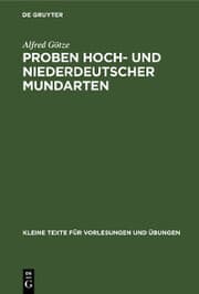 Cover von Proben hoch- und niederdeutscher Mundarten