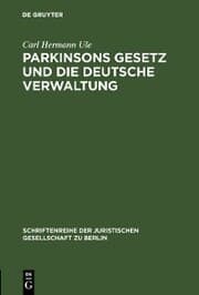 Cover von Parkinsons Gesetz und die deutsche Verwaltung