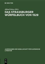 Cover von Das Straßburger Würfelbuch von 1529