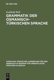 Cover von Grammatik der osmanisch-türkischen Sprache