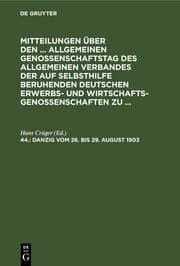 Cover von Danzig, vom 26. bis 29. August 1903