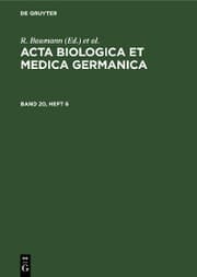 Cover von Acta Biologica et Medica Germanica. Band 20, Heft 6