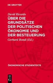 Cover von Über die Grundsätze der politischen Ökonomie und der Besteuerung