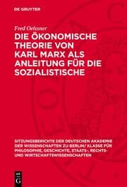Cover von Die ökonomische Theorie von Karl Marx als Anleitung für die sozialistische Wirtschaftsführung
