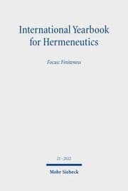 Cover von International Yearbook for Hermeneutics