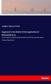Cover von Argument in the Matter of the Application of Rothschilds & Co.