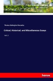 Cover von Critical, Historical, and Miscellaneous Essays