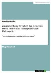 Cover von Zusammenhang zwischen der Metaethik David Humes und seiner politischen Philosophie