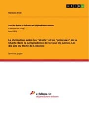 Cover von La distinction entre les 'droits' et les 'principes' de la Charte dans la jurisprudence de la Cour de justice. Les dix ans du traité de Lisbonne