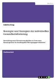 Cover von Konzepte und Strategien der individuellen Gesundheitsförderung