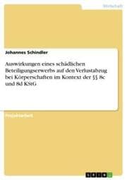 Cover von Auswirkungen eines schädlichen Beteiligungserwerbs auf den Verlustabzug bei Körperschaften im Kontext der §§ 8c und 8d KStG