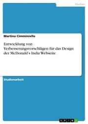 Cover von Entwicklung von Verbesserungsvorschlägen für das Design der McDonald's India Webseite