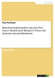 Cover von Branchenstrukturanalyse mit dem Five Forces Modell nach Michael E. Porter. Die deutsche Automobilindustrie