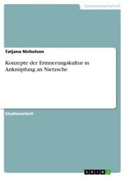 Cover von Konzepte der Erinnerungskultur in Anknüpfung an Nietzsche