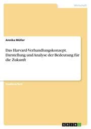 Cover von Das Harvard-Verhandlungskonzept. Darstellung und Analyse der Bedeutung für die Zukunft