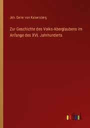 Cover von Zur Geschichte des Volks-Aberglaubens im Anfange des XVI. Jahrhunderts